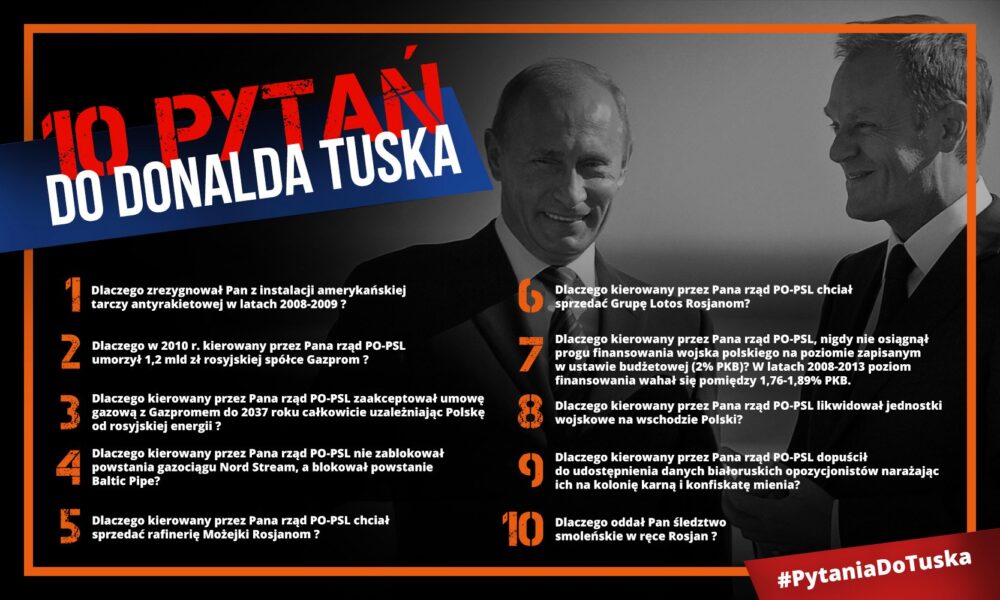 10 fundamentalnych pytań do Donalda Tuska